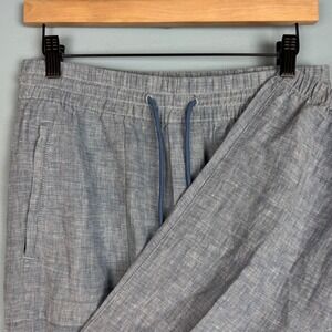 Athleta Retreat Linen Jogger Pants Women's Size 6 Blue Drawstring‎ Pockets Boho
